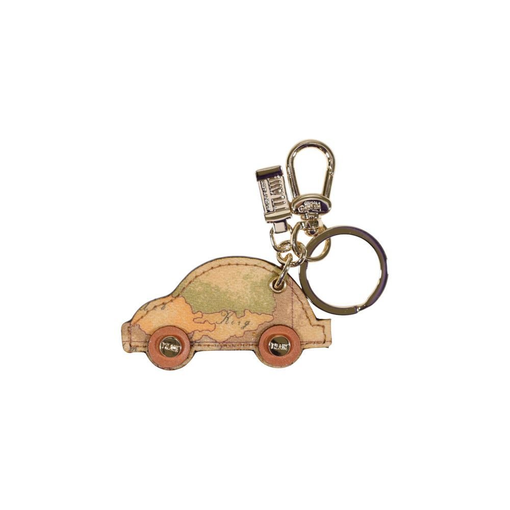 Alviero Martini Prima Classe Beige Leather Keychain