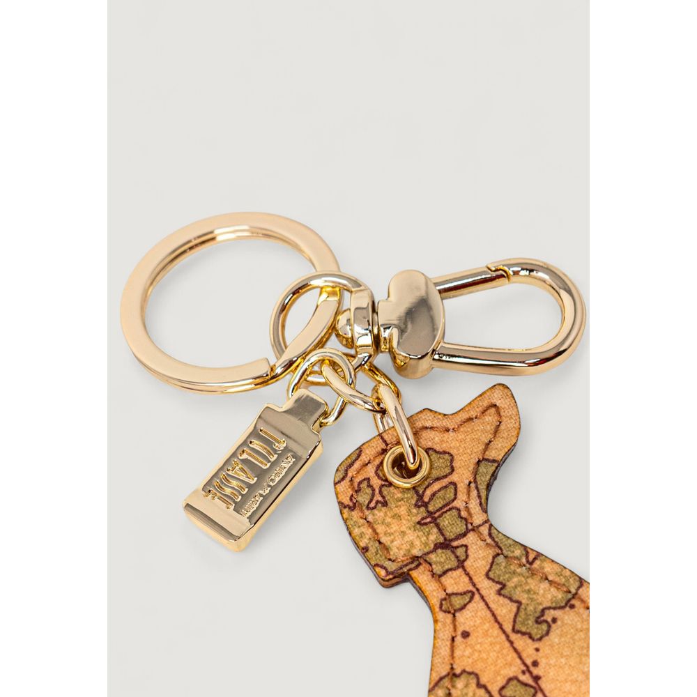 Alviero Martini Prima Classe Beige Leather Keychain