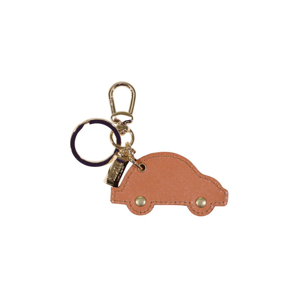 Alviero Martini Prima Classe Beige Leather Keychain