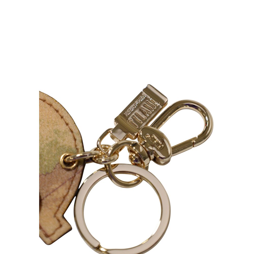 Alviero Martini Prima Classe Beige Leather Keychain