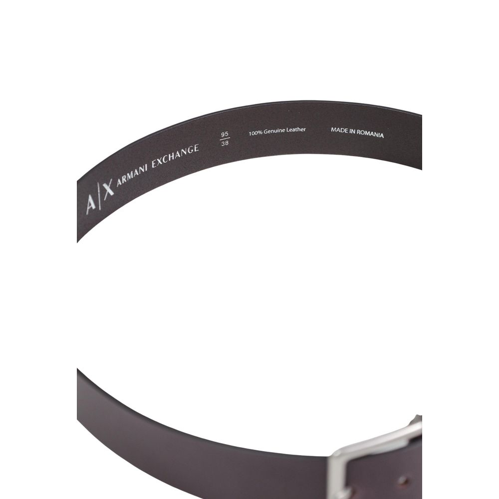 Armani Exchange Brown Leather Regular Belt