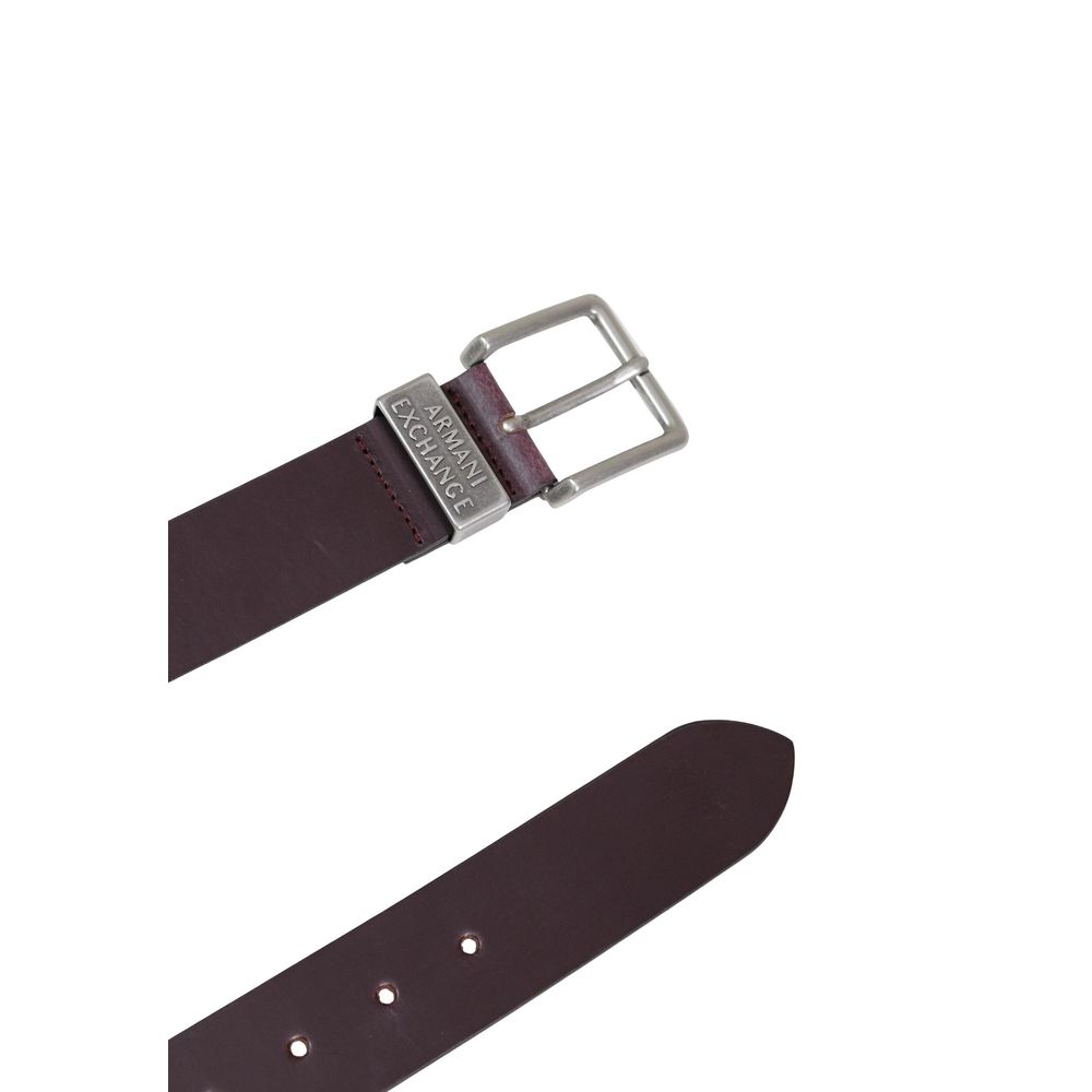 Armani Exchange Brown Leather Regular Belt