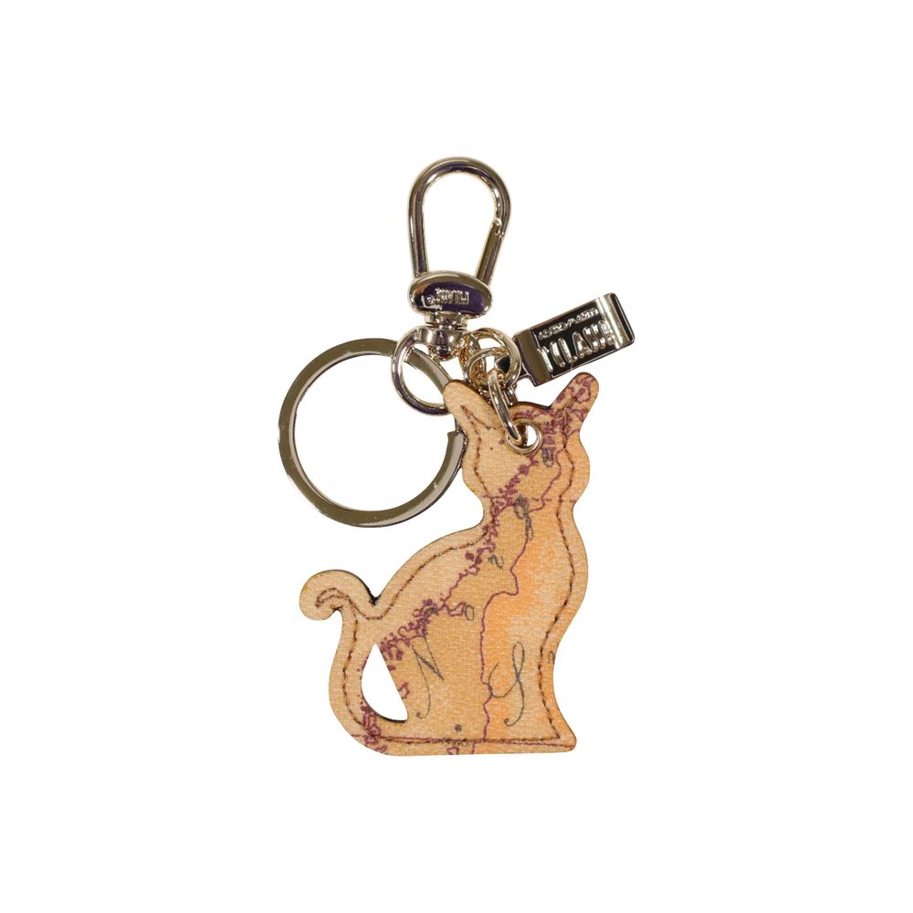 Alviero Martini Prima Classe Beige Leather Keychain