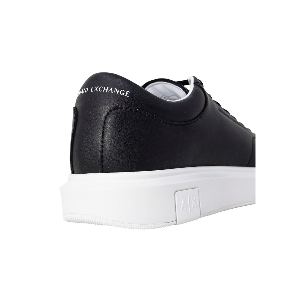 Armani Exchange Black Leather Low Top Sneakers