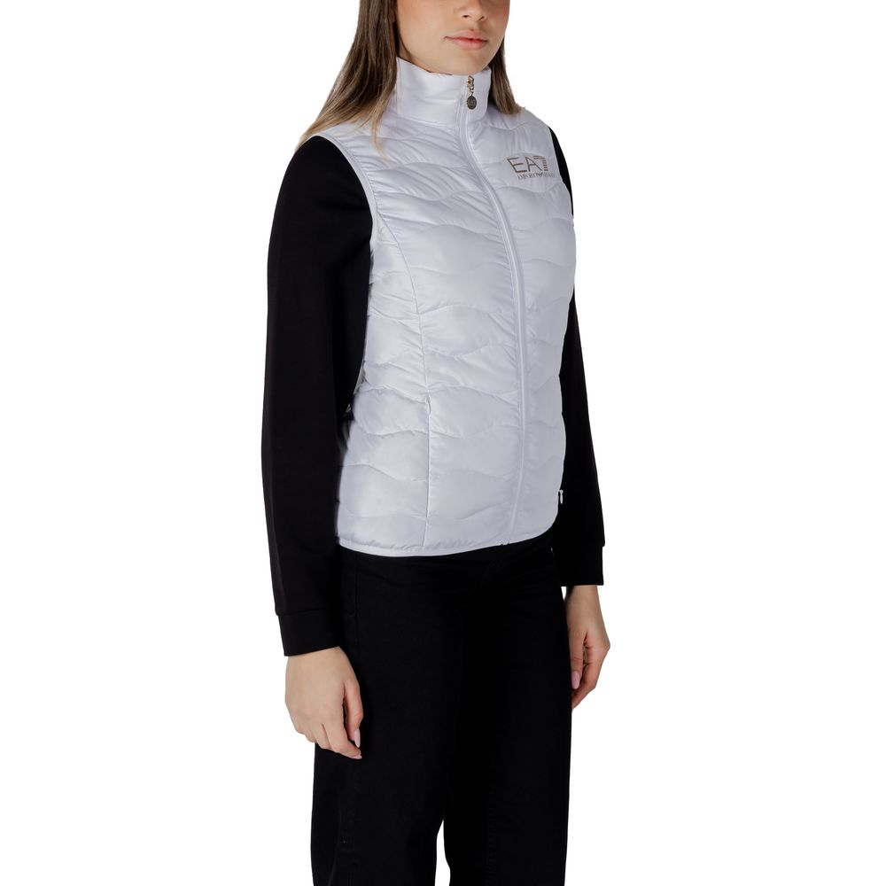 EA7 Emporio Armani White Polyester Sleeveless Jacket