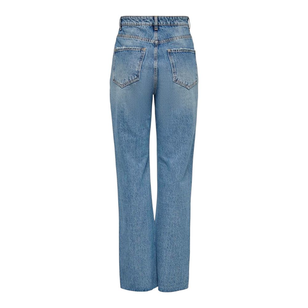 Only Light Blue Cotton Relaxed Fit Jeans