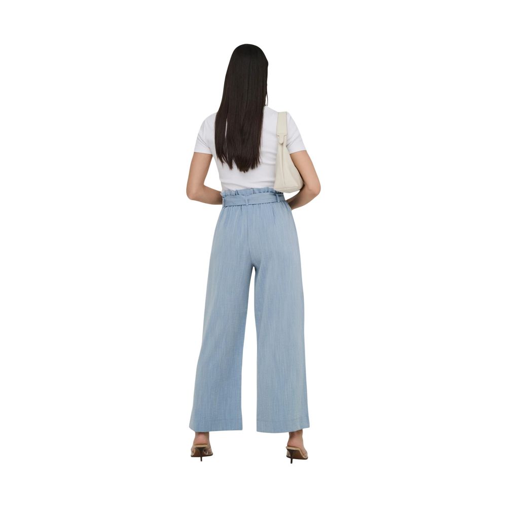 Only Blue Viscose Casual Pants