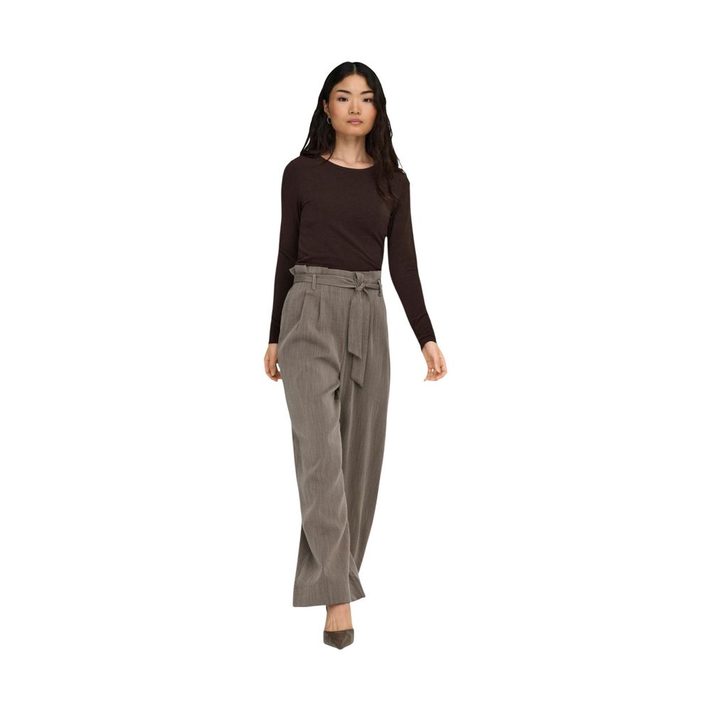 Only Beige Viscose Casual Pants