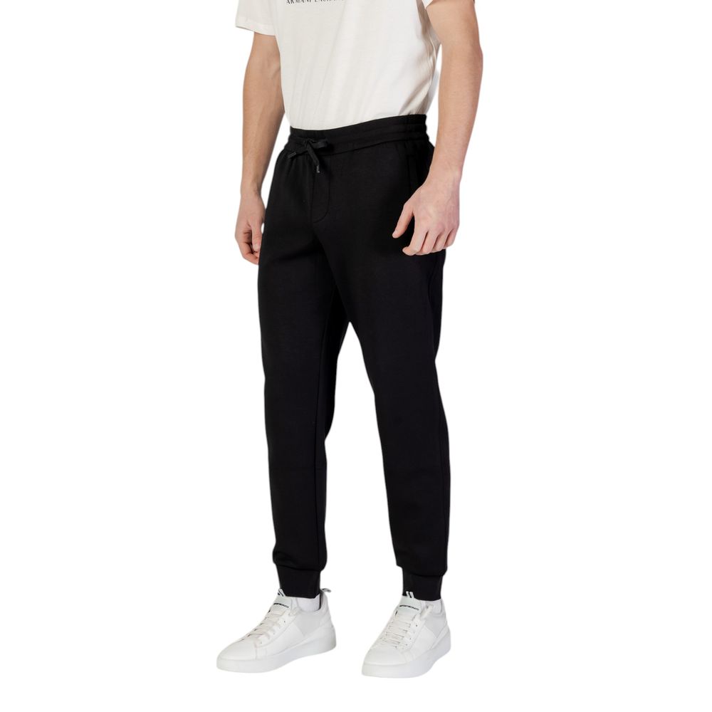 Armani Exchange Black Cotton Joggers (Workout Pants)