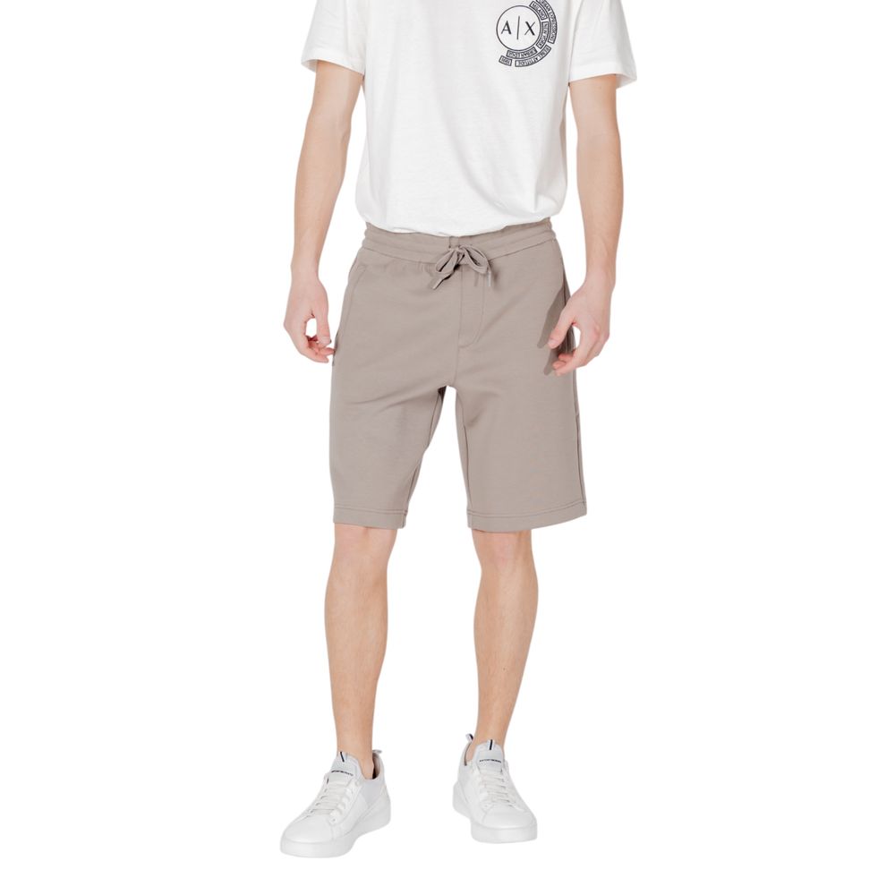 Armani Exchange Brown Cotton Bermuda Shorts