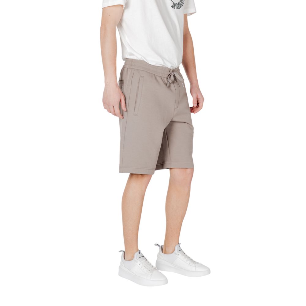 Armani Exchange Brown Cotton Bermuda Shorts