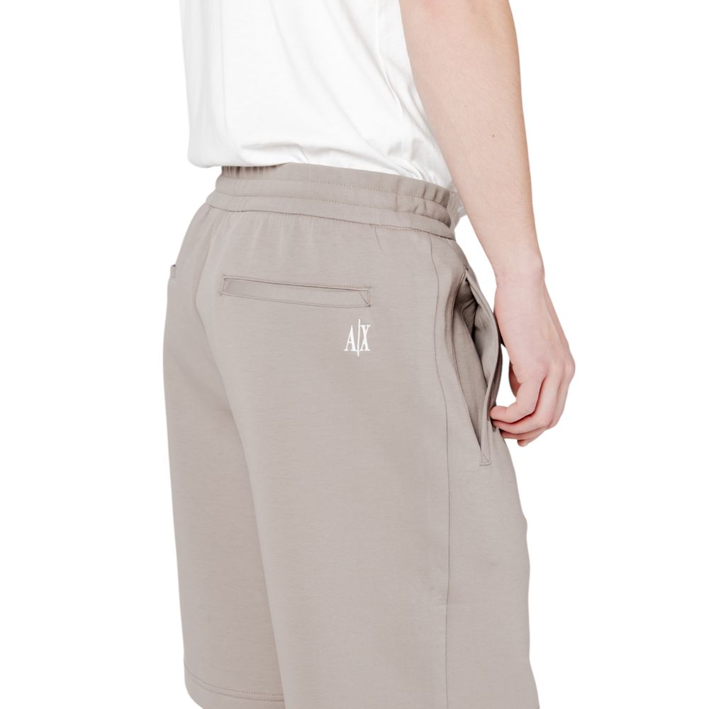 Armani Exchange Brown Cotton Bermuda Shorts