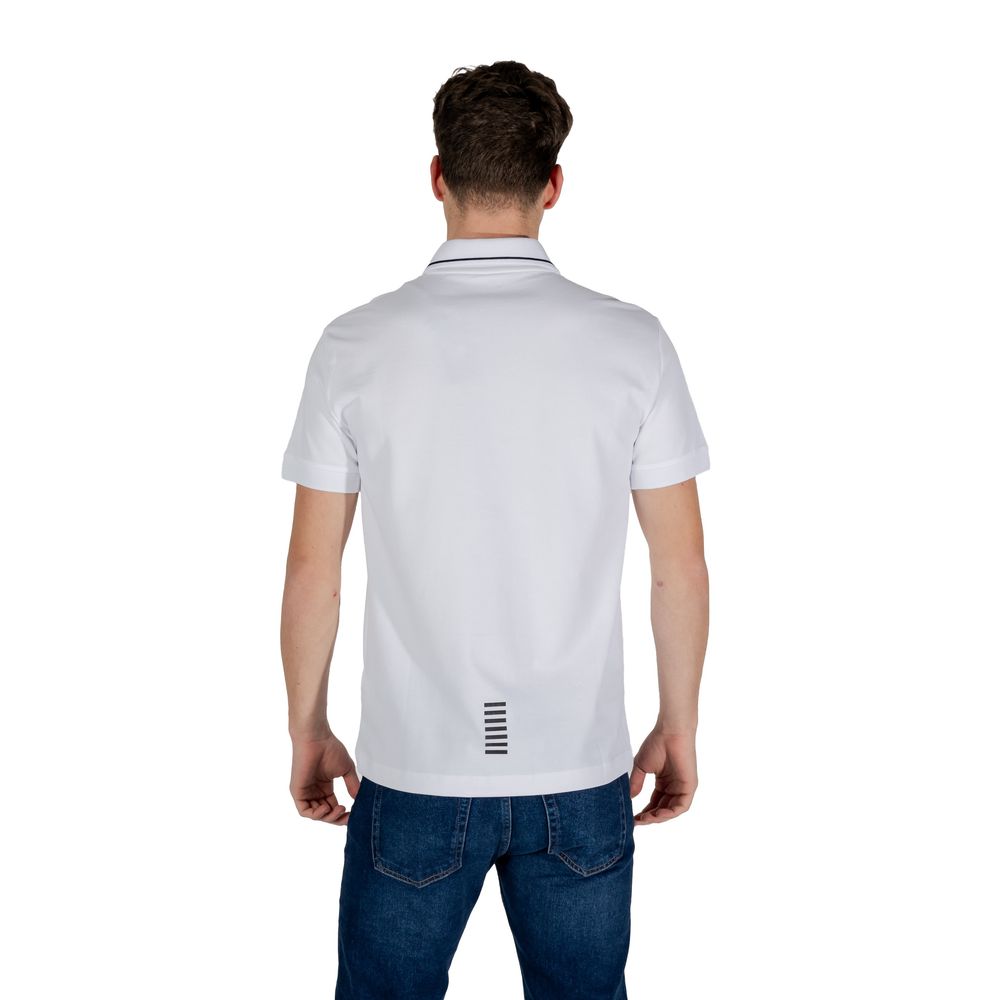 EA7 Emporio Armani White Cotton Polo Shirt