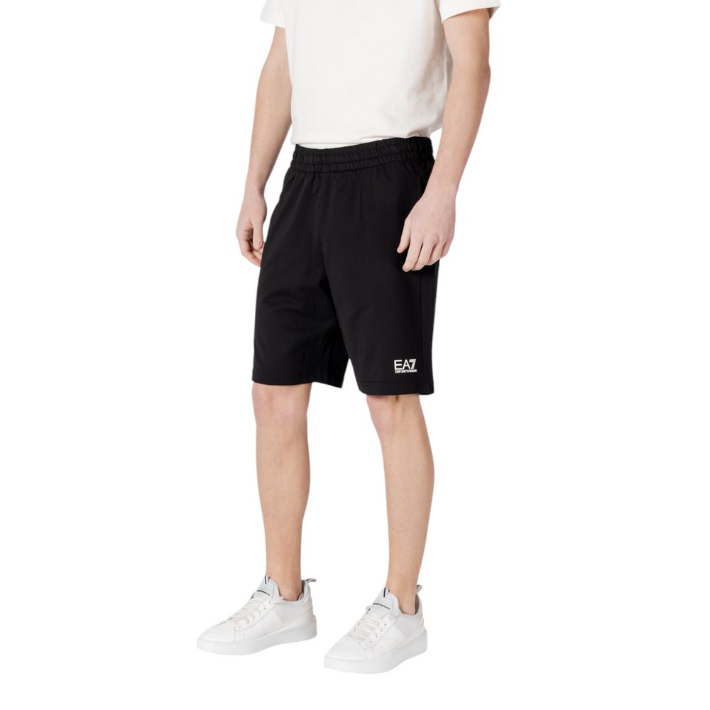 EA7 Emporio Armani Black Cotton Bermuda Shorts