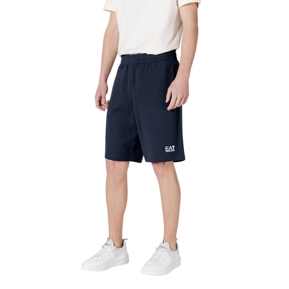 EA7 Emporio Armani Blue Cotton Bermuda Shorts