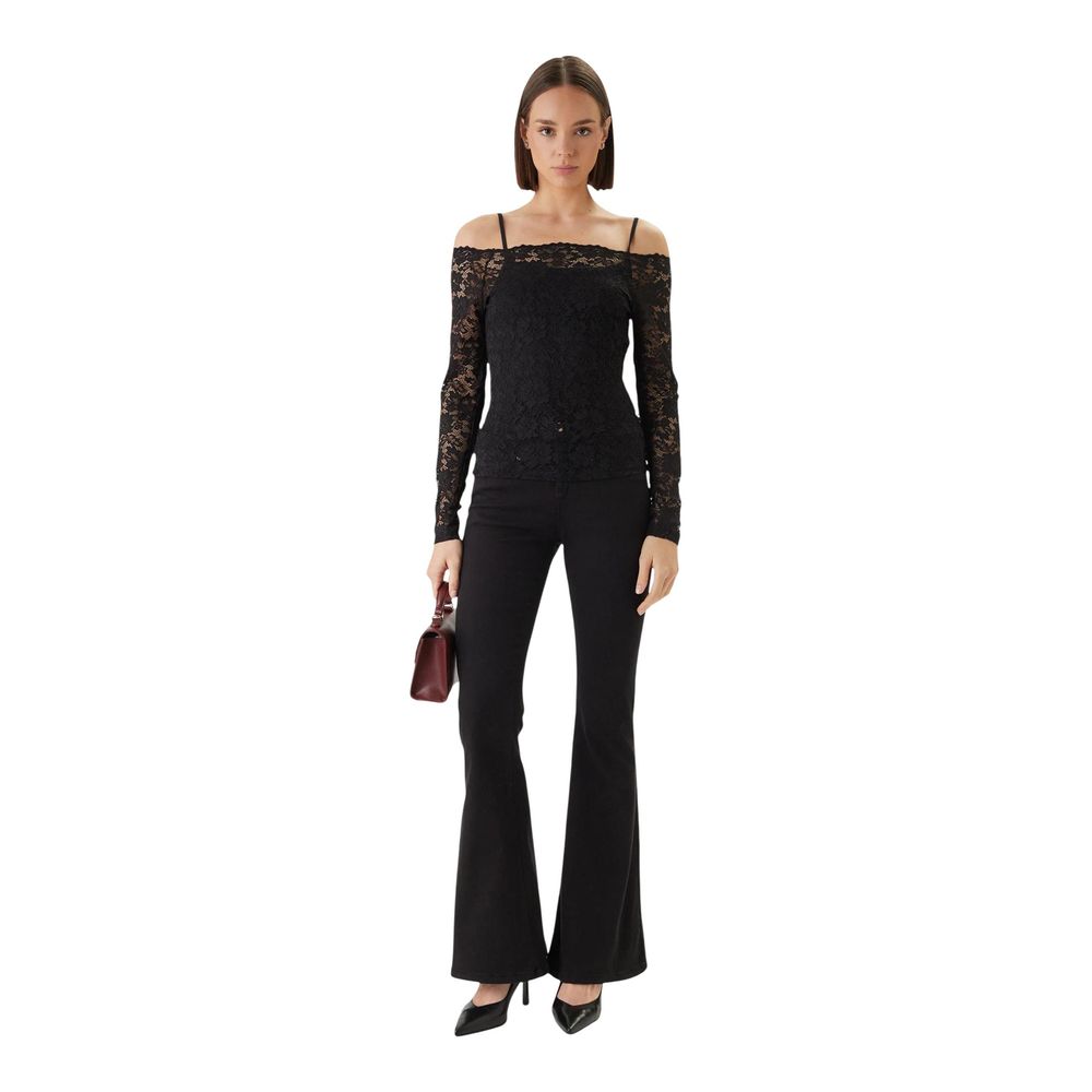 Morgan De Toi Black Polyamide Long Sleeve T-Shirt