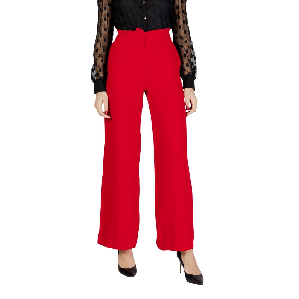 Morgan De Toi Red Polyester Casual Pants