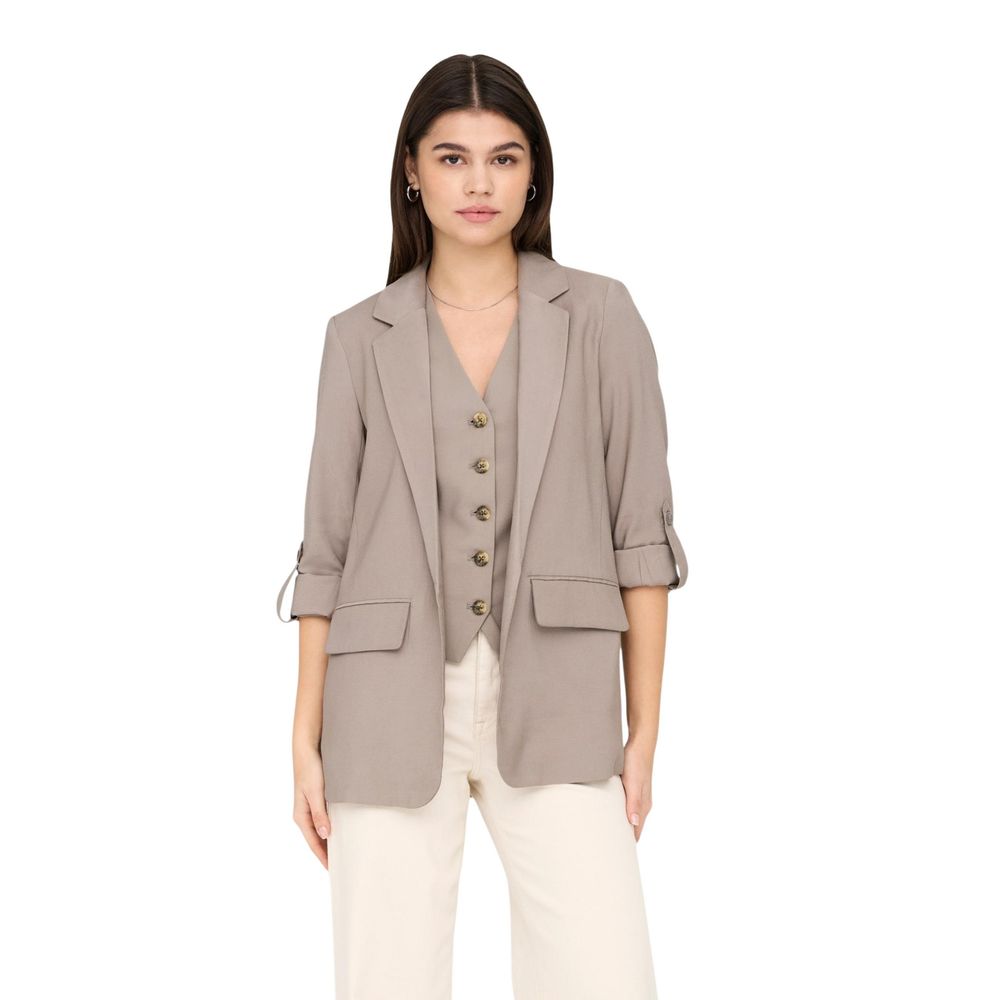 Only Beige Viscose Blazer
