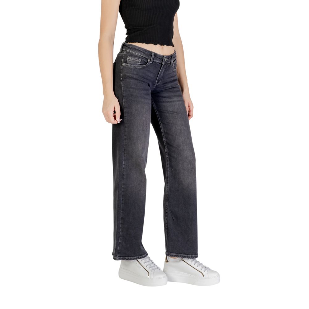Only Black Cotton Bootcut Jeans