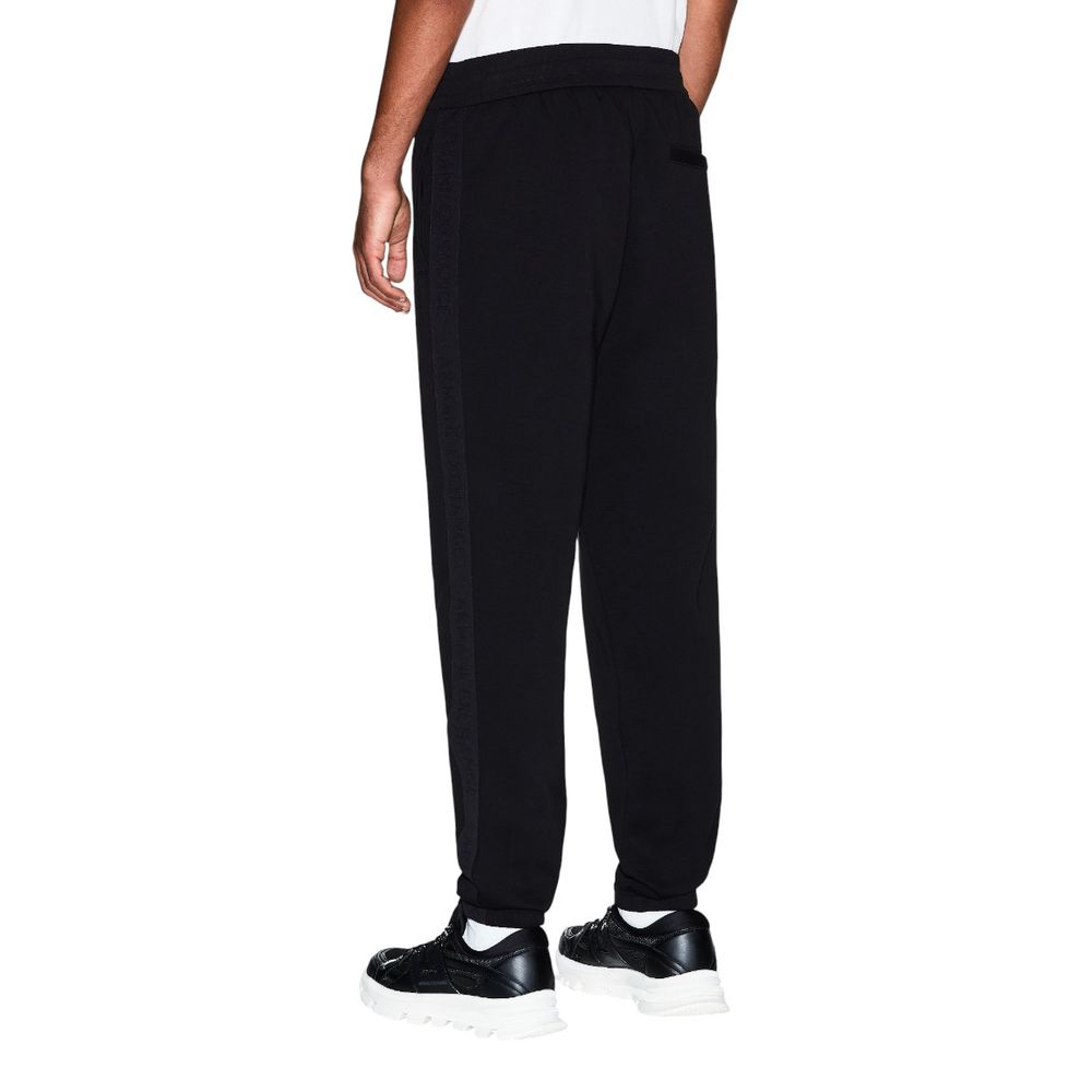 Armani Exchange Black Cotton Joggers (Workout Pants)