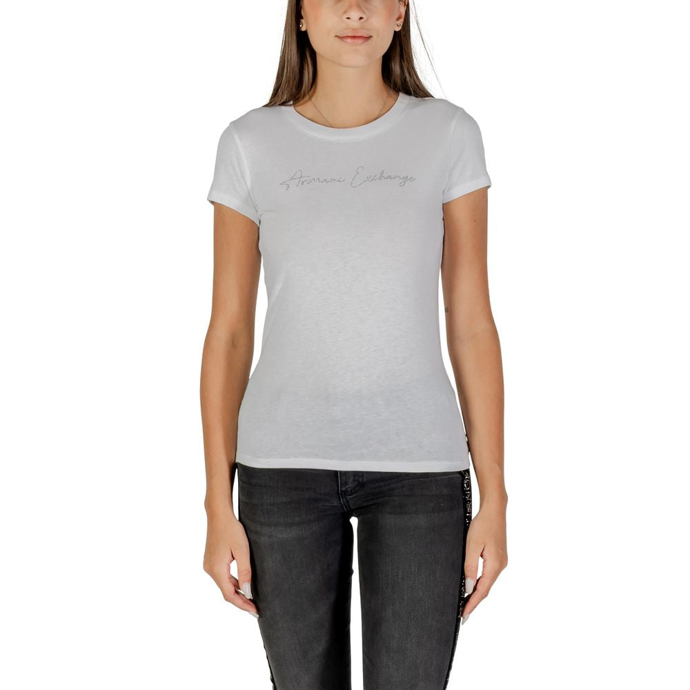 Armani Exchange White Cotton T-Shirt