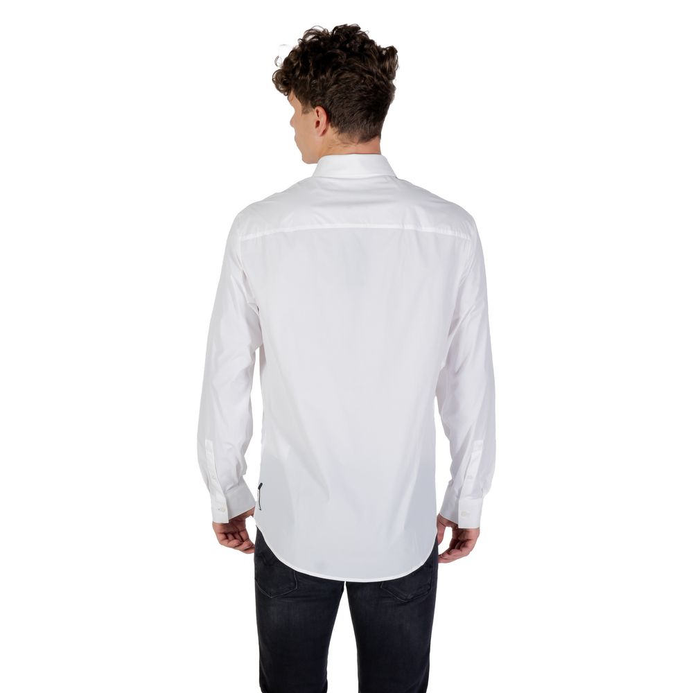 Armani Exchange Cream Elastane Dress Shirt