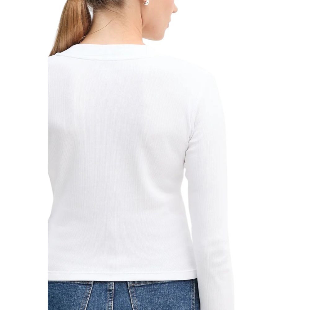 Calvin Klein Jeans White Cotton Long Sleeve T-Shirt