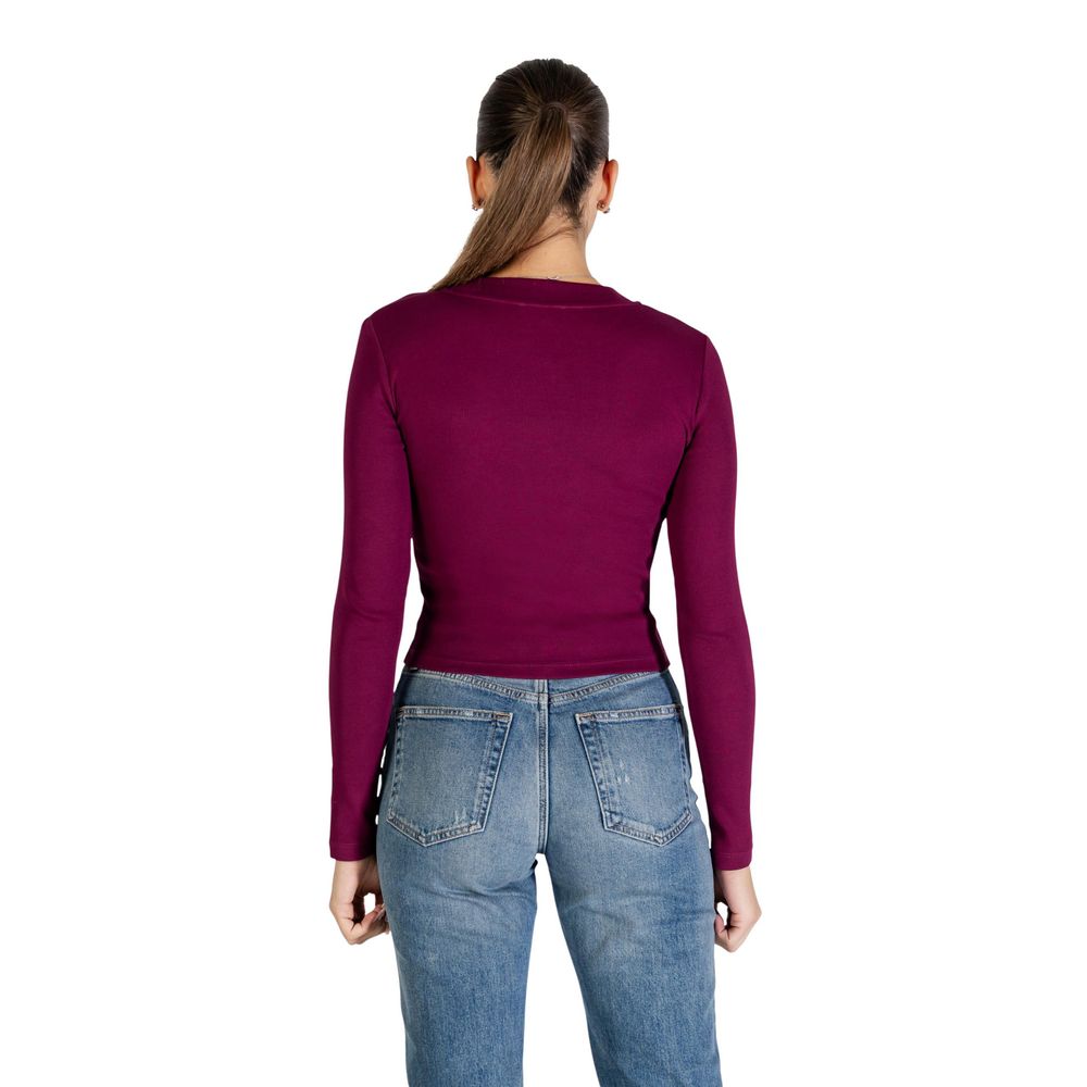 Calvin Klein Jeans Bordeaux Cotton Long Sleeve T-Shirt