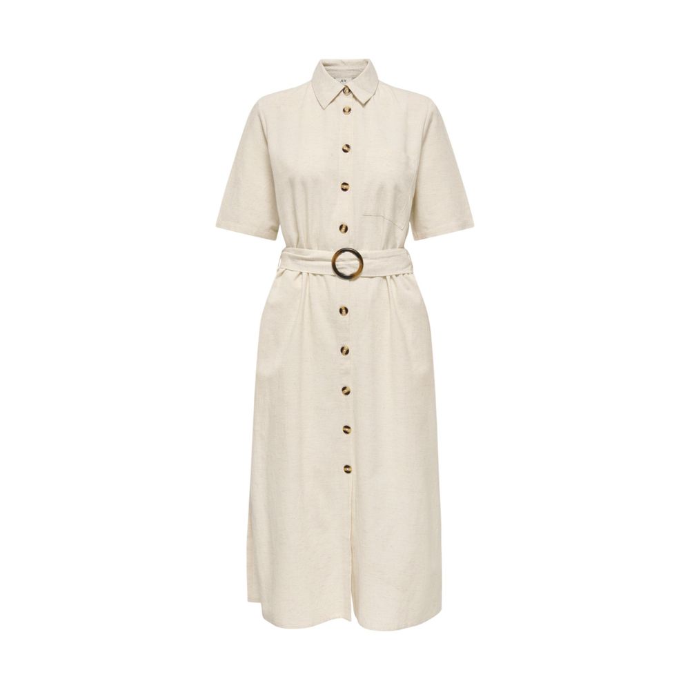 Jacqueline De Yong Beige Cotton Long Dress