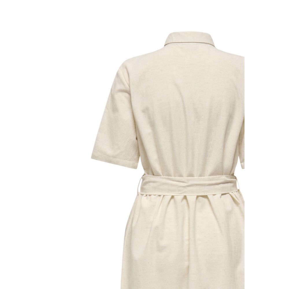 Jacqueline De Yong Beige Cotton Long Dress