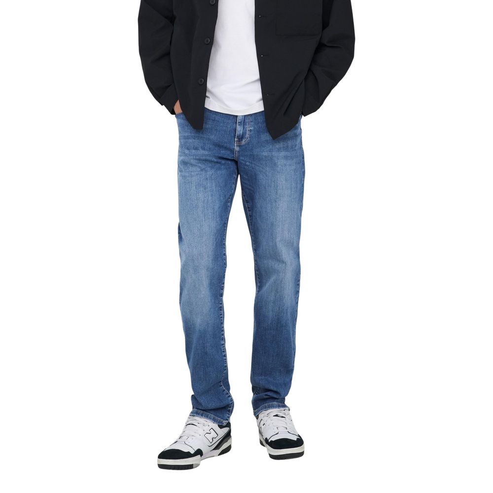 Only & Sons Blue Cotton Relaxed Fit Jeans