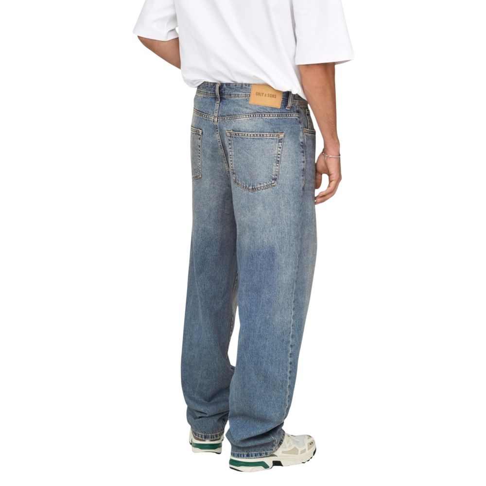 Only & Sons Blue Cotton Relaxed Fit Jeans