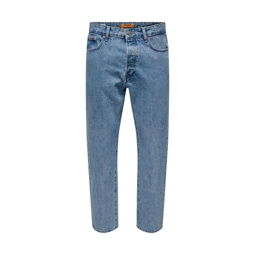 Only & Sons Light Blue Cotton Relaxed Fit Jeans