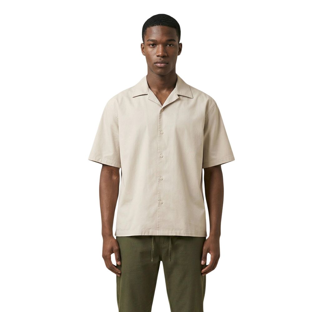 Only & Sons Beige Cotton Shortsleeve Shirt