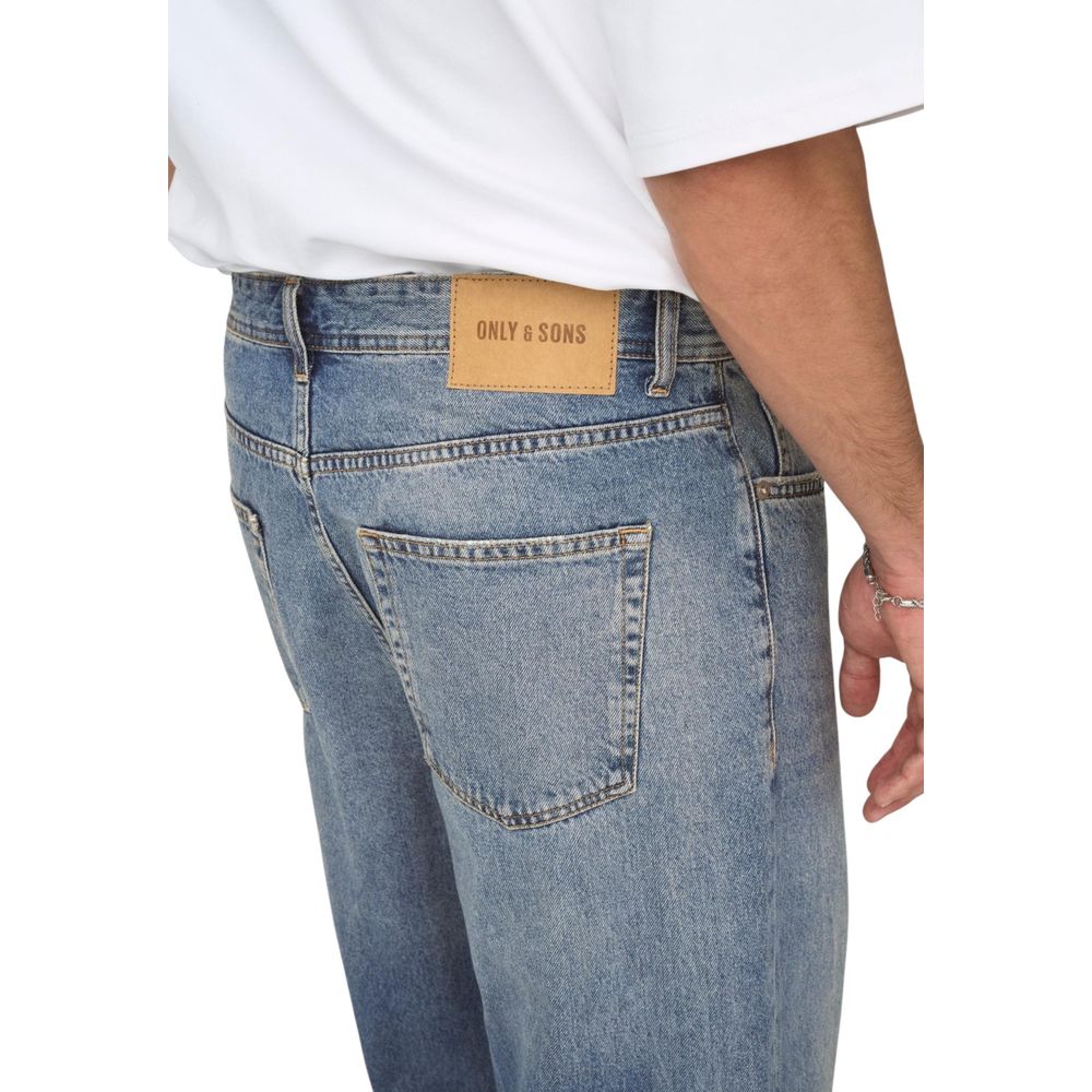Only & Sons Blue Cotton Relaxed Fit Jeans