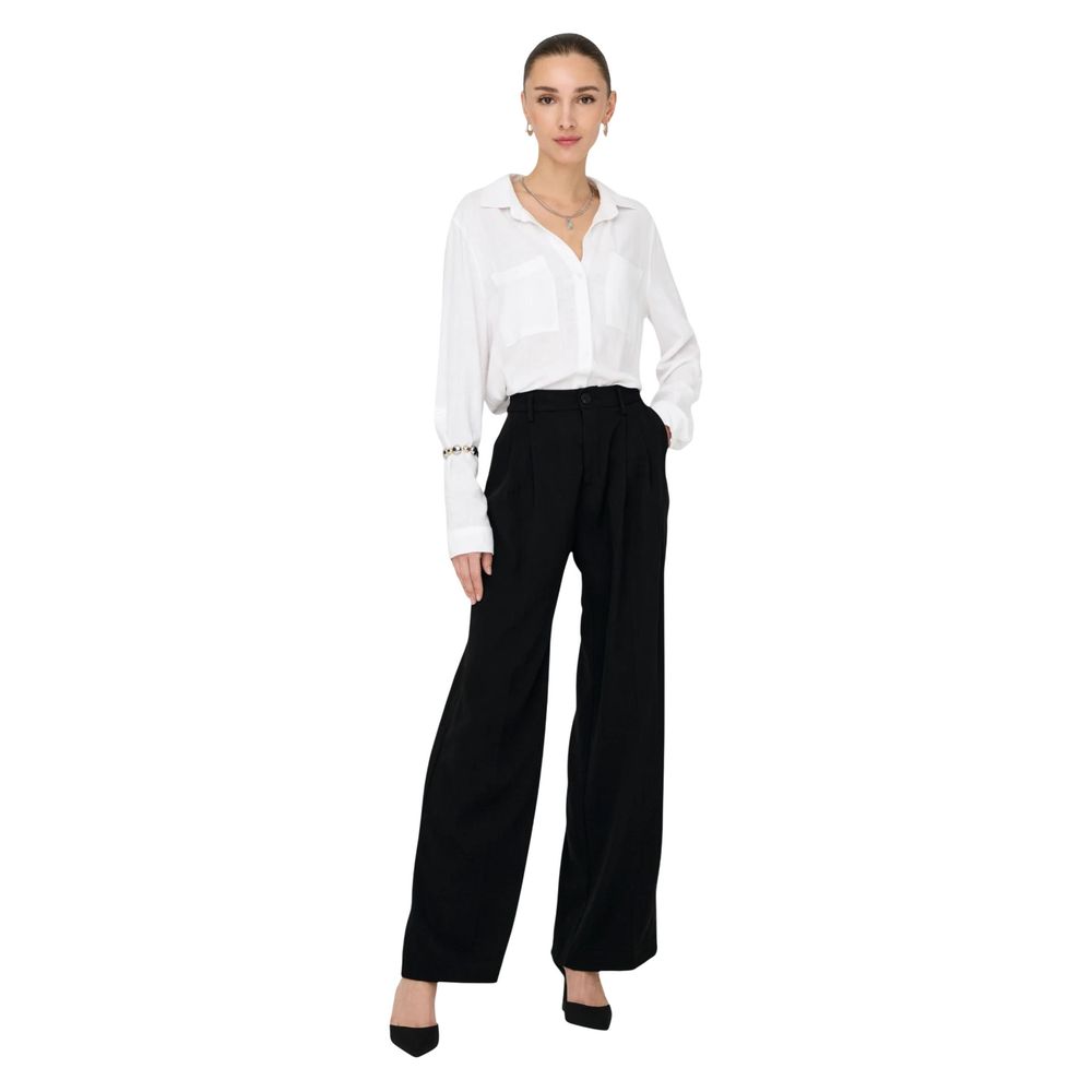 Jacqueline De Yong Black Viscose Casual Pants