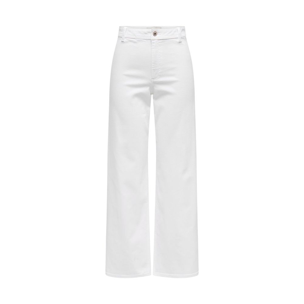 Jacqueline De Yong White Cotton Flared Pants