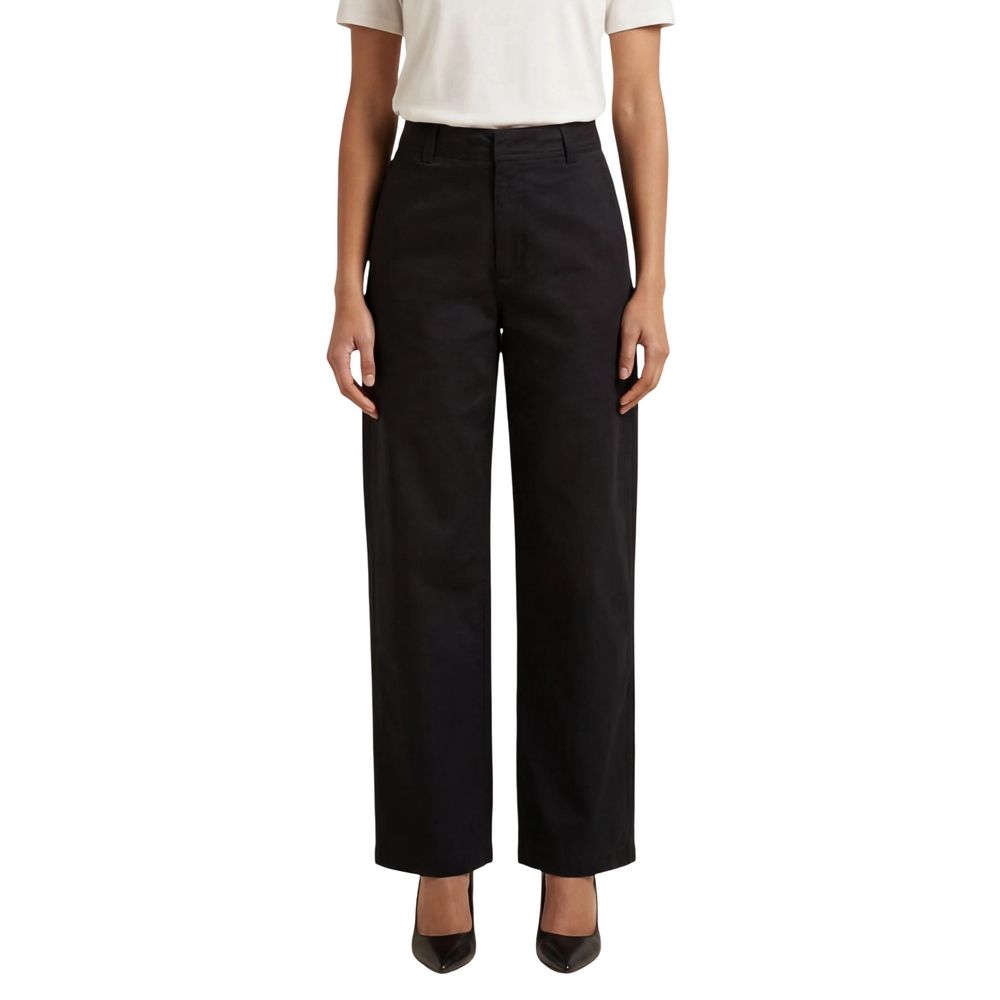 Jacqueline De Yong Black Cotton Casual Pants