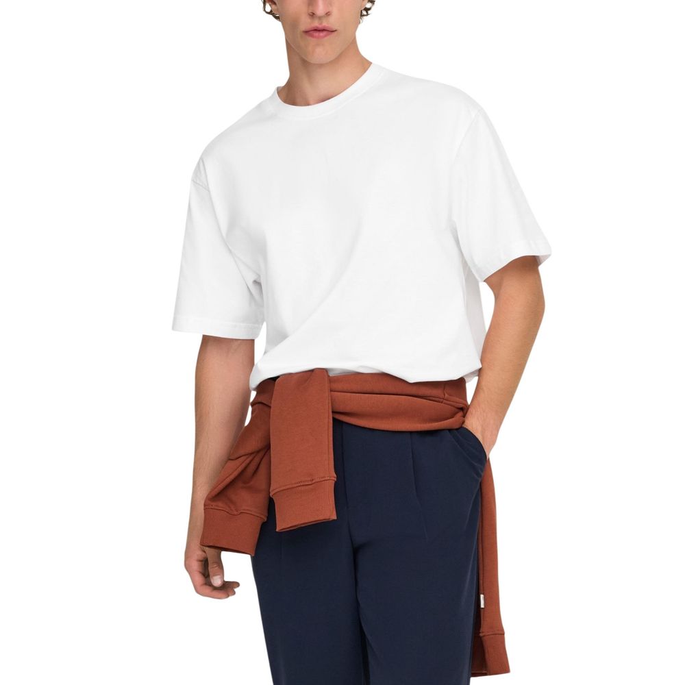 Only & Sons White Organic Cotton T-Shirt