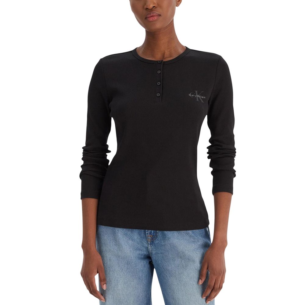 Calvin Klein Jeans Black Cotton Long Sleeve T-Shirt
