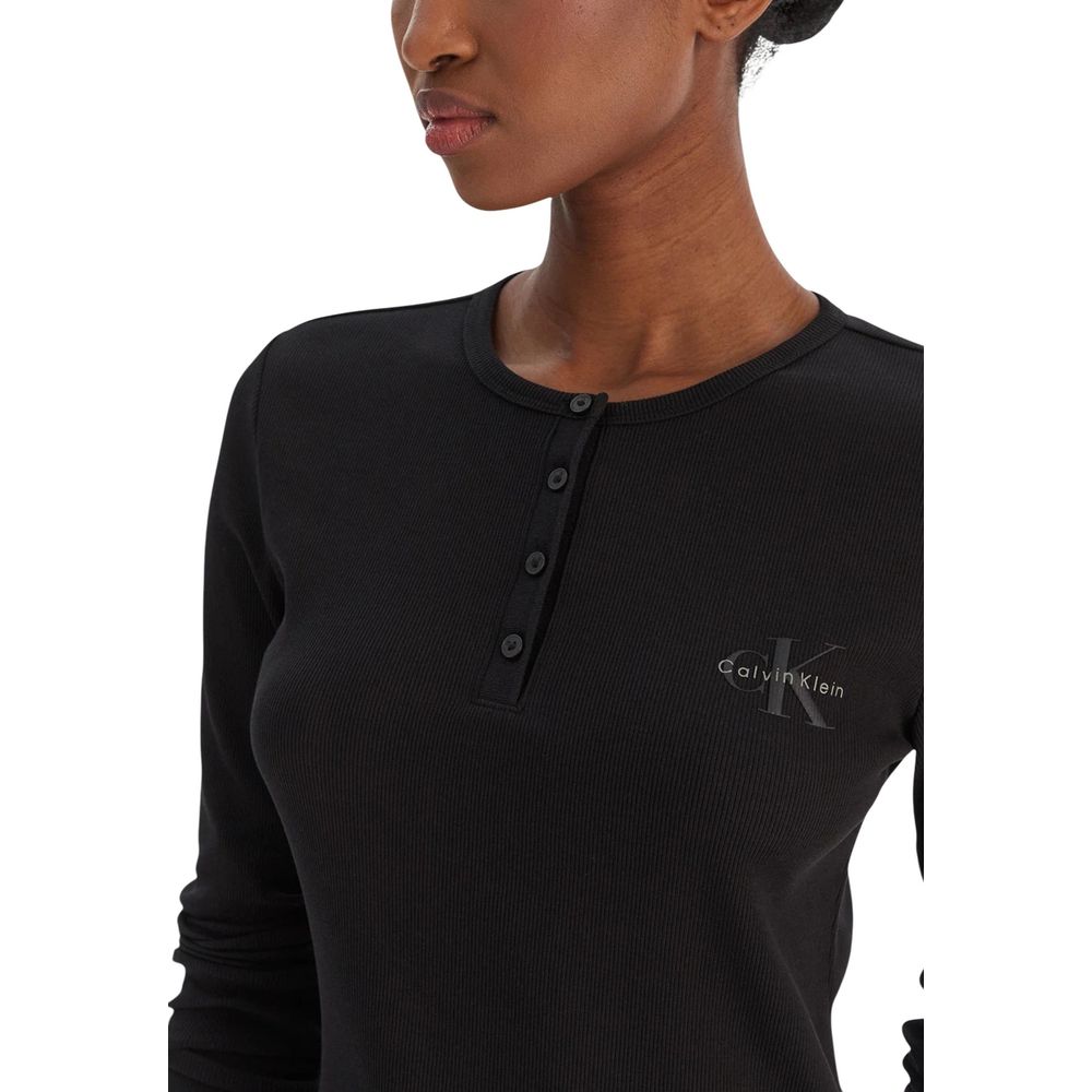 Calvin Klein Jeans Black Cotton Long Sleeve T-Shirt