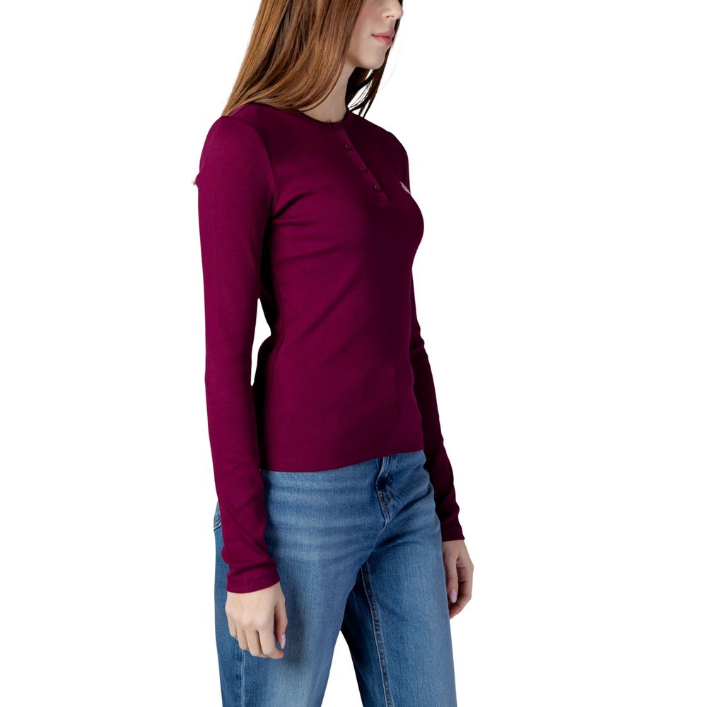 Calvin Klein Jeans Bordeaux Cotton Long Sleeve T-Shirt