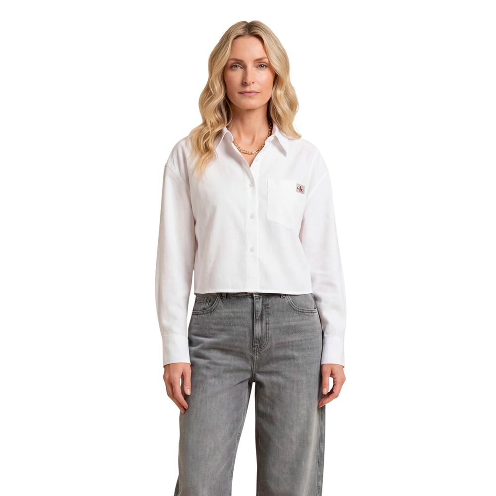 Calvin Klein Jeans White Cotton Blouse