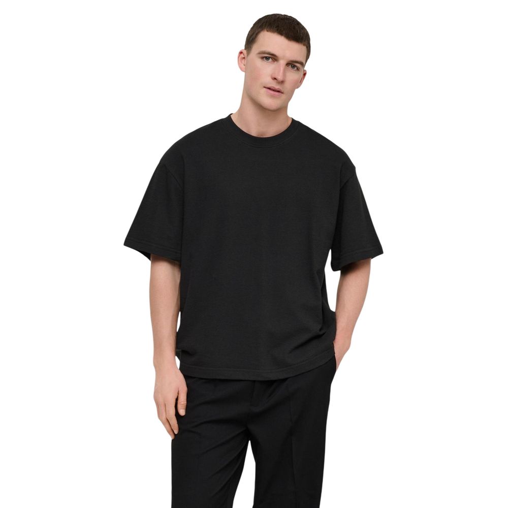 Only & Sons Black Cotton T-Shirt