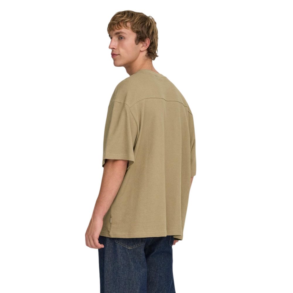Only & Sons Brown Cotton T-Shirt