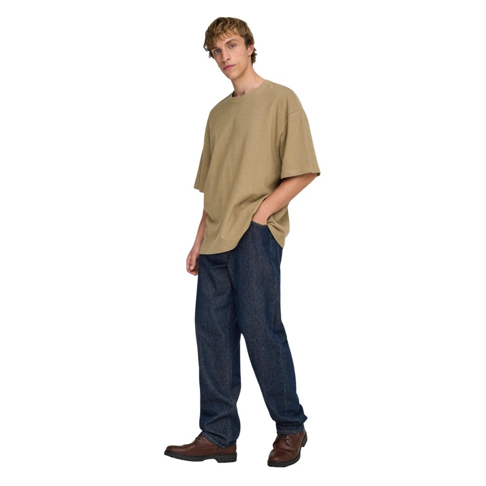 Only & Sons Brown Cotton T-Shirt
