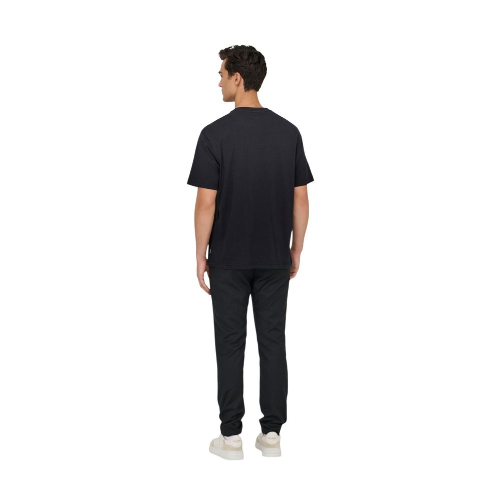 Only & Sons Black Cotton T-Shirt