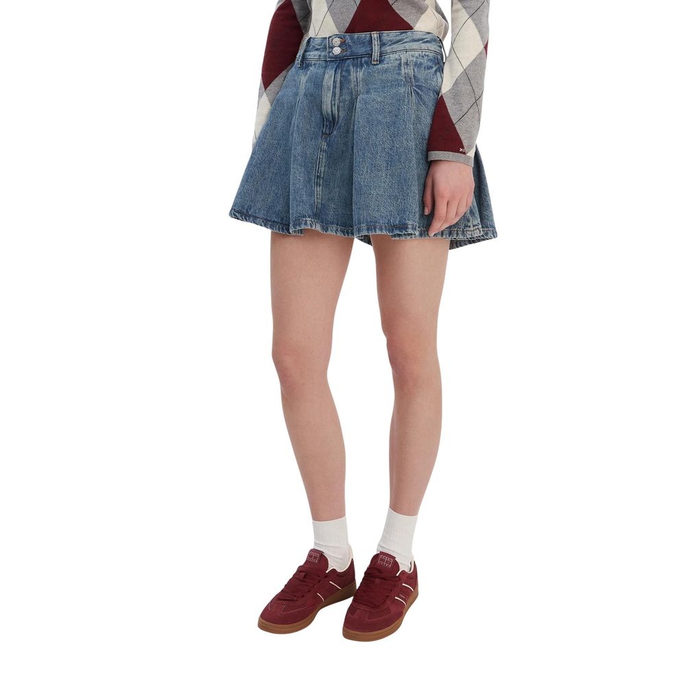 Tommy Hilfiger Jeans Blue Recycled Cotton Mini Skirt