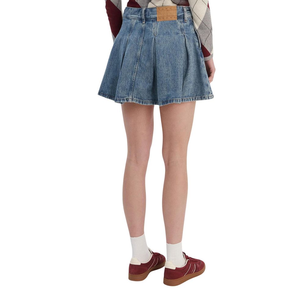 Tommy Hilfiger Jeans Blue Recycled Cotton Mini Skirt
