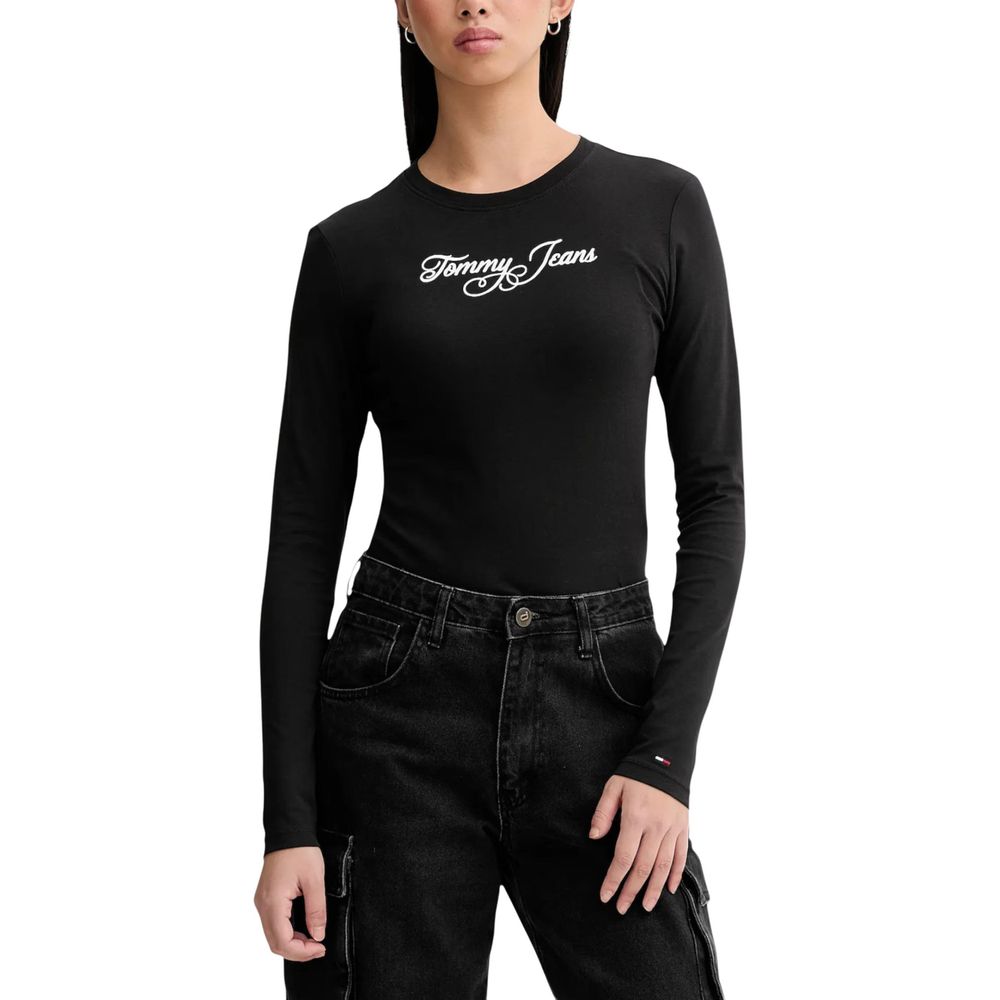 Tommy Hilfiger Jeans Black Recycled Cotton Long Sleeve T-Shirt
